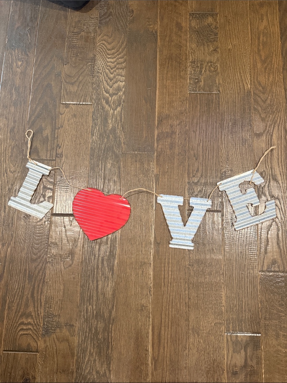 Love Heart Garland - Red Heart with Striped Letters